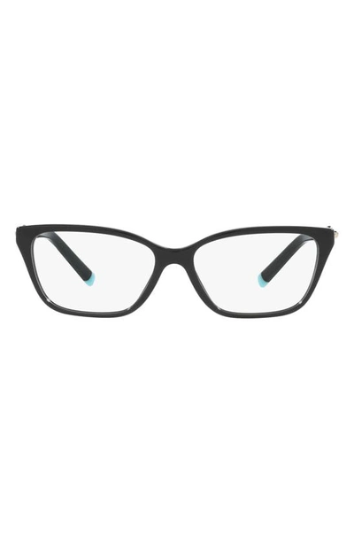 Tiffany & Co . 55mm Rectangular Optical Glasses In Black