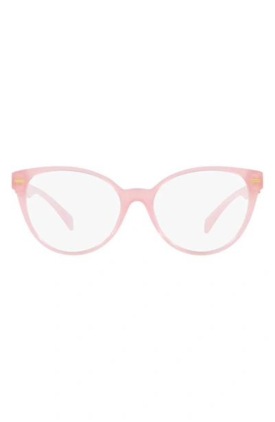 Versace 55mm Cat Eye Optical Glasses In Opal Pink