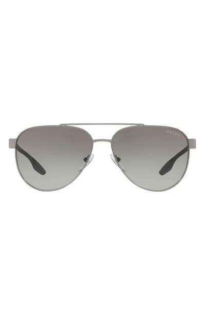 Prada 58mm Gradient Pilot Sunglasses In Grey