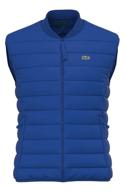 Lacoste Quilted Nylon Waistcoat In Jq0 Cobalt