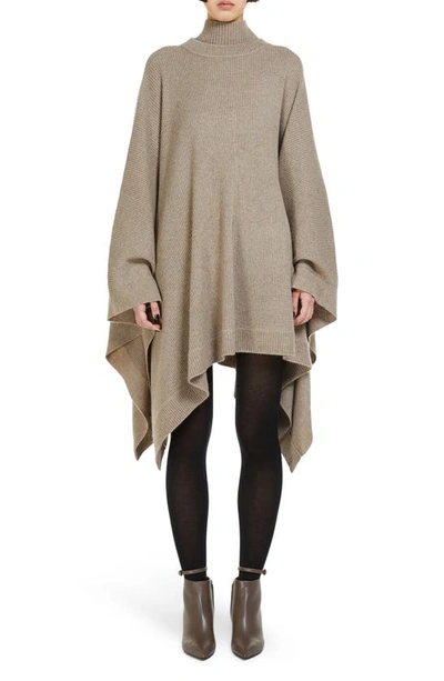 Max Mara Pancia Cashmere Poncho In Beige