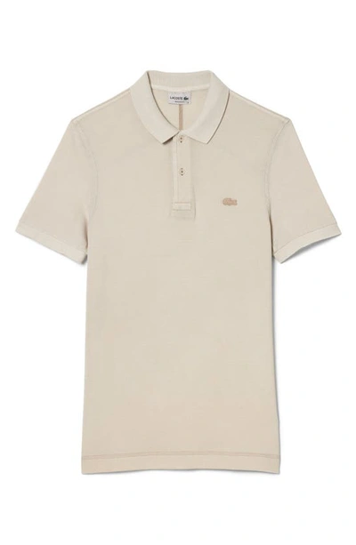Lacoste Regular Fit Solid Cotton Polo Shirt In K8e Eco Beige