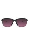 Oakley Unstoppable 65mm Gradient Polarized Oversize Rectangular Sunglasses In Rose Gradient Polarized