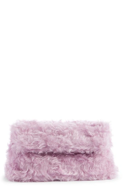 Dries Van Noten Faux-fur Clutch In Lilac 403