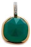 Monica Vinader Siren Green Onyx & Diamond Pendant In 18ct Gold/ Diamond/ Green Onyx