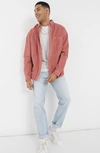 Asos Design 90 Oversized Raglan Sleeve Cord Shirt In Clay Pink In Pink