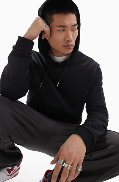 Asos Design Lightweight Oversized Hoodie In Black - Black