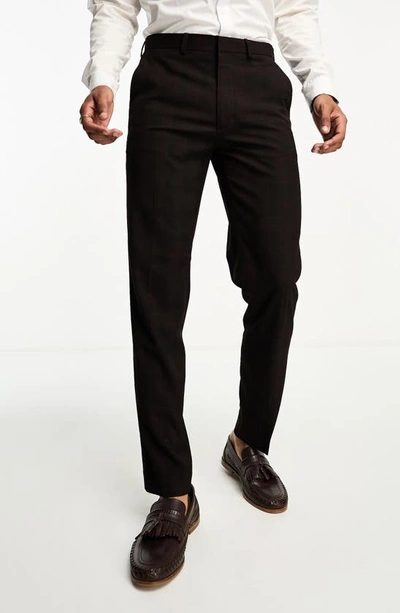 Asos Design Slim Fit Suit Trousers In Burgundy