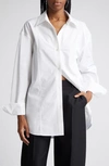 Alexander Wang Bead Detail Cotton Button-up Shirt In White