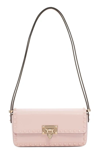 VALENTINO GARAVANI ROCKSTUD23 LEATHER EAST/WEST SHOULDER BAG