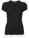 Helmut Lang Frill Detail And Fringe Hem Blouse