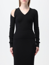 Alexander Mcqueen Cutout Ribbed Wool-blend Sweater In Black