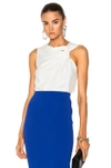 VICTORIA BECKHAM VICTORIA BECKHAM FLUID CADY SLEEVELESS KNOTTED TOP IN WHITE,TP SLS 1107 PAW17