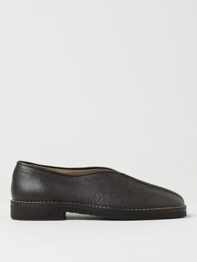 Lemaire 20mm Square-toe Piped Leather Loafers In Brown