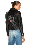 SAINT LAURENT SAINT LAURENT SMOKING LARGE LIPS MOTORCYCLE JACKET IN BLACK,483159 Y5RD2