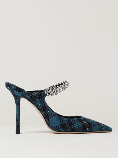 JIMMY CHOO BING MULES IN TARTAN WITH RHINESTONE CRYSTALS,E77402256