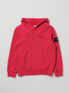 Stone Island Junior Kids' Cotton Sweatshirt In Red