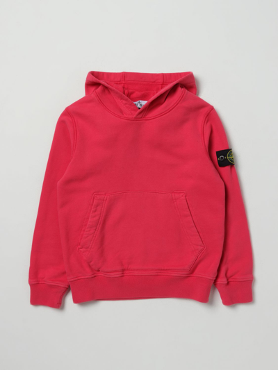 Stone Island Cotton Sweatshirt In Red
