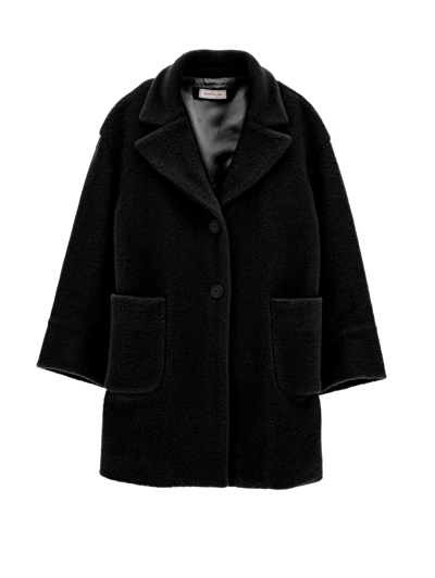 Monnalisa Kids'   Oversize Heart Coat In Cloth In Black