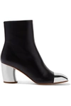 PROENZA SCHOULER METALLIC-TRIMMED LEATHER ANKLE BOOTS
