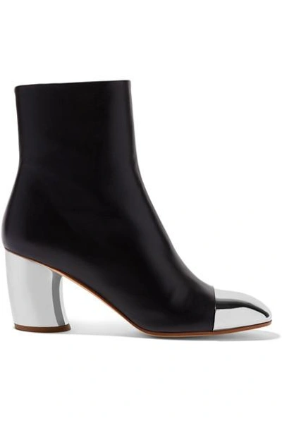 Proenza Schouler Metallic-trimmed Leather Ankle Boots In Llack Metal