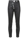 ALEXANDER WANG LEATHER LEGGINGS WITH MULTI-SNAP DETAIL,1W274771B8