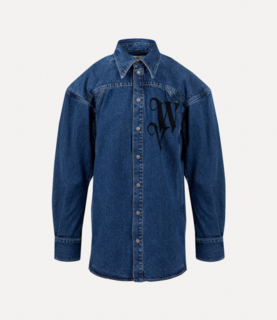 Vivienne Westwood Long-sleeved Denim Shirt In Blue