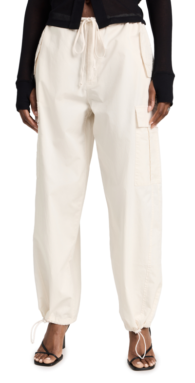 Good American Parachute Trousers In Cloud White