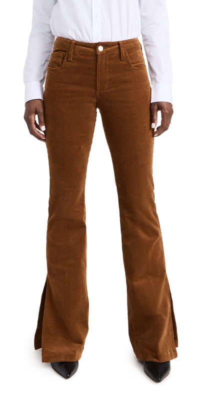 Joe's Jeans The Frankie Bootcut Wide Hem With Slit Trousers In Roasted Pecan