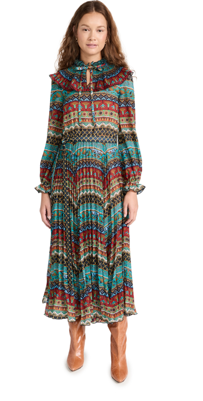 La Doublej Nefertiti Midi Dress In Giza Turquoise