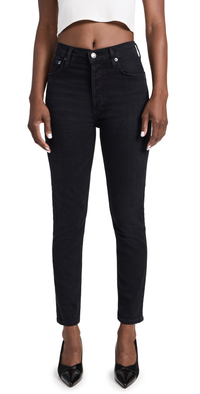 Agolde Nico High Rise Slim Cropped Jeans In Spirit
