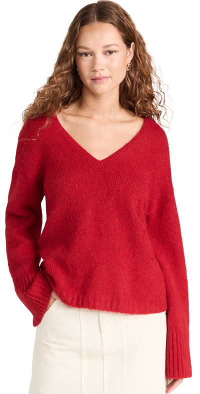 By Malene Birger Cimone Wool-blend Sweater In Red