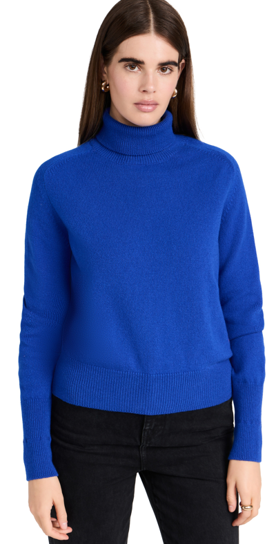 Victoria Beckham Knit Wool Turtleneck Jumper In Blue