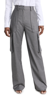 Ramy Brook Noa Pinstriped Pants In Charcoal Lurex Pinstripe