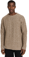 Our Legacy Popover Cable-knit Virgin Wool-blend Sweater In Peafowl Funky Chain Knit