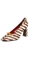 Tory Burch Pony Hair Jessa Pumps With Zebra Pattern 9cm In Brown