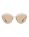 Jimmy Choo Cut-out Malya/s Sunglasses Woman Sunglasses Pink Size 59 Metal, Acetate