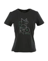 Emporio Armani Woman T-shirt Black Size 4 Cotton, Elastane