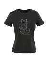 Emporio Armani Woman T-shirt Black Size 4 Cotton, Elastane In Black