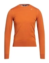 K-way Man Sweater Orange Size S Virgin Wool