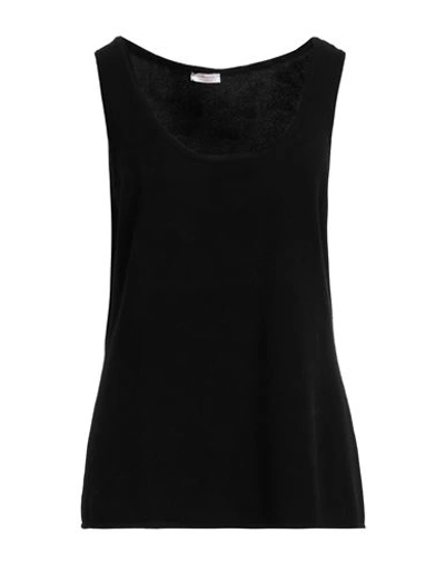 Rossopuro Woman Top Black Size 14 Cashmere In Black