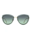Longines Butterfly Lg0010h Sunglasses Woman Sunglasses Transparent Size 56 Metal, Acetate