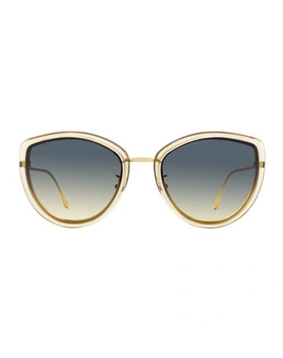 Longines Butterfly Lg0010h Sunglasses Woman Sunglasses Gold Size 56 Metal, Acetate