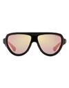 MONCLER MONCLER MONCLER SHIELD ML0089 SUNGLASSES SUNGLASSES PINK SIZE 57 PLASTIC