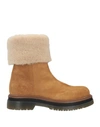 LIVIANA CONTI LIVIANA CONTI WOMAN ANKLE BOOTS CAMEL SIZE 8 LEATHER, SHEARLING