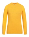Roberto Collina Man Sweater Yellow Size 36 Cashmere, Silk, Polyester