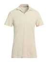 Brooksfield Man Polo Shirt Beige Size 46 Cotton