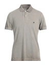 Brooksfield Man Polo Shirt Grey Size 42 Cotton