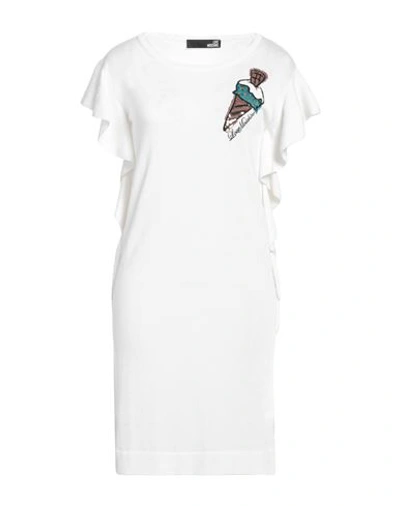Love Moschino Woman Mini Dress White Size 6 Viscose, Polyamide