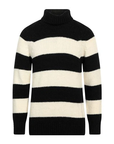Pt Torino Man Turtleneck Black Size 42 Wool, Alpaca Wool, Acrylic In Black